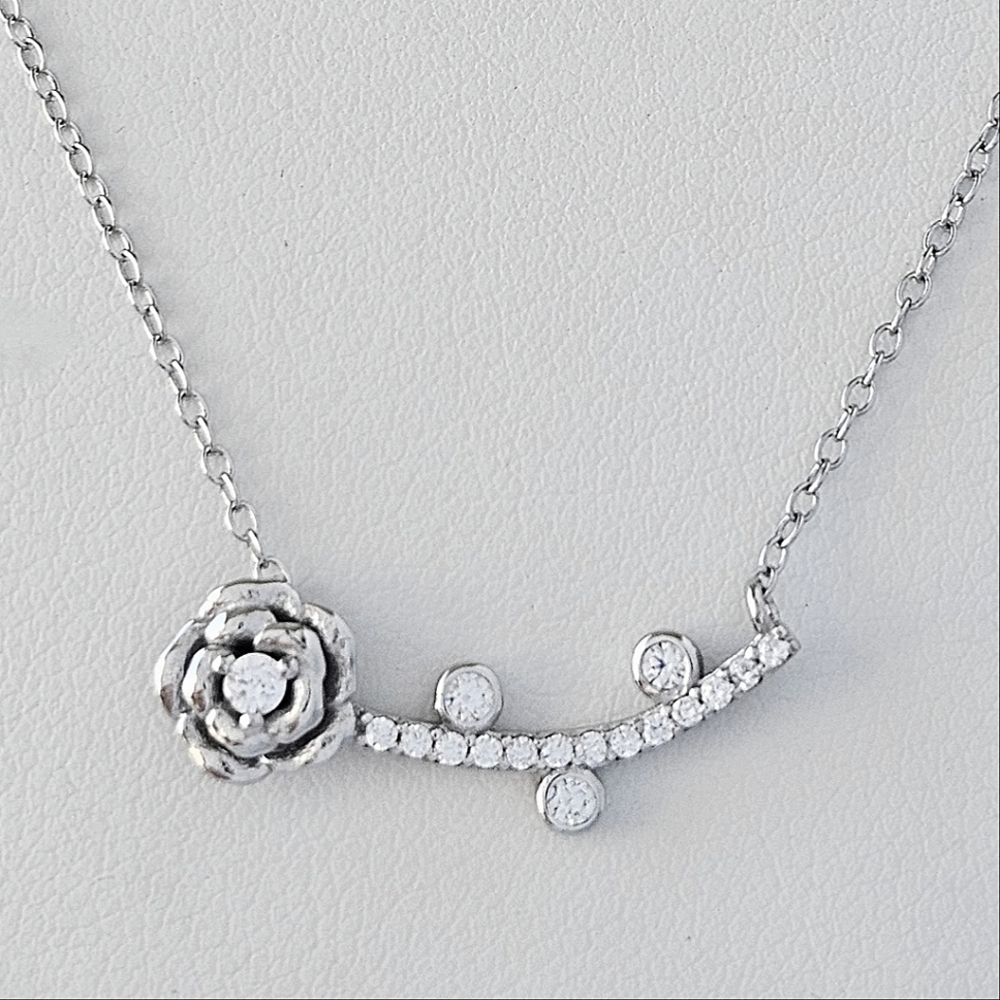 RARE Enchanted Rose Necklace, 925 Sterling Silver, Vintage Charmed Aroma